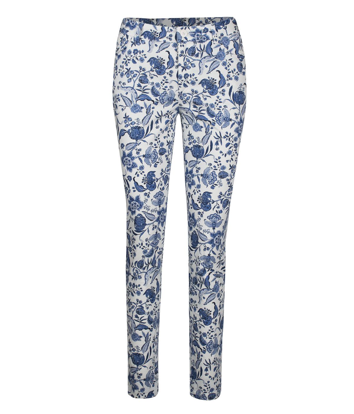 Cotton trousers with floral print 0